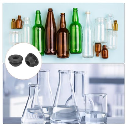 UXcell 25pcs Silicone Round Locking Snap-in Hole Stoppers for 6.5-7mm Metal Tube, Furniture End Caps, Black - size: 6.5-7mm