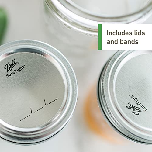 Ball Regular Mouth Quart (32 oz) Mason Jars with Lids and Bands - size: 8 Pack, style: Regular Mouth
