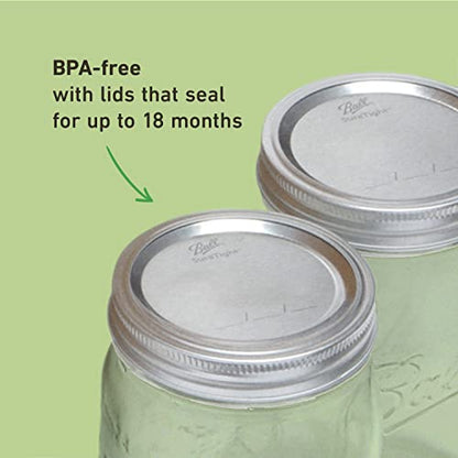 Ball Wide Mouth Glass Mason Jars with Lids and Bands, Used for Canning, Pickling, Juice, Jam, Jelly, Quart Size 32 Ounce (Pack of 8) - size: 8 Pack, style: Wide Mouth
