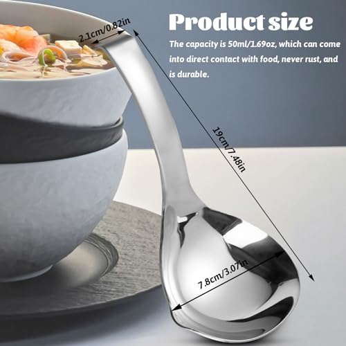 2Pcs Soup Ladle, Soup Spoons Stainless Steel 304 with Pour Spout, Large Ladle Spoon Cooking Utensils Ladles for Serving Metal Ladle Gravy Punch - size: Large