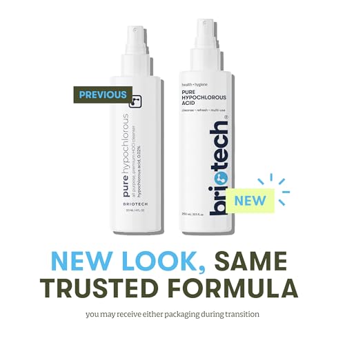BRIOTECH Pure Hypochlorous Acid Spray and Cleanser, Original Premium HOCl Topical Solution, Multi-Purpose Cleaner, Family Approved & Pet Friendly, 2 fl oz Travel Size (2 Pack) - size: 2 Fl Oz (Pack of 2)