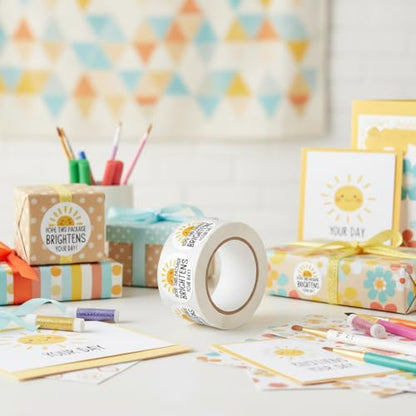 1000pcs Happy Sun Thank You Labels, Hope This Package Brightens Your Day- Sturdy Paper Package Insert Sealing Stickers for Envelope Seals, Scrapbooking, Journaling & Gift Wrapping - color: 1000pcs- Sun Thank You Labels