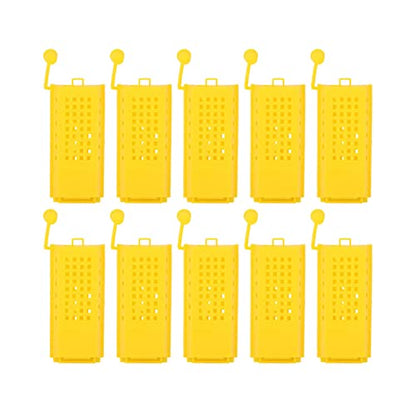 Queen Bee Catcher, 10PCS Queen Bee Cage Queen Bee Cage Catcher Clips Queen Rearing Kit Beekeeping Supplies Rearing Cup Kit Transporting Catcher Insectary Box Beekeeper Equipment