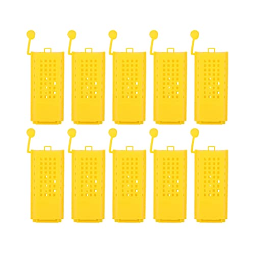 Queen Bee Catcher, 10PCS Queen Bee Cage Queen Bee Cage Catcher Clips Queen Rearing Kit Beekeeping Supplies Rearing Cup Kit Transporting Catcher Insectary Box Beekeeper Equipment