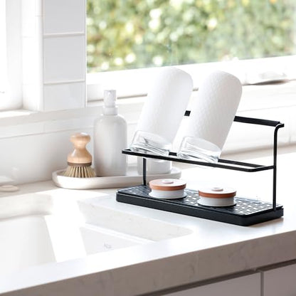 Selegna Diatomaceous Earth Bottle Drying Rack, Baby Bottle Drying Rack, Over Sink Instant Dry Small Dish Drying Rack & Bottle Dryer, Space Saving Narrow Two Tier Tower Water Bottle Drying Rack (White) - color: White