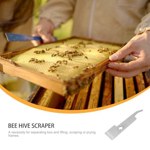 Stainless Metal Beehive Scraper and Beekeeping Lifter Tool for Hive Maintenance, Curved Durable Hive Frame Scraping Equipment for Beekeepers