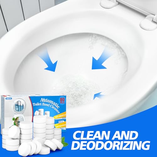 USKICH Toilet Bowl Cleaner - 80 PACK, Household Automatic Toilet Bowl Cleaners with Bleach, Bathroom Toilet Tank Cleaners Tablets with Sustained-Release Technology for Against Tough Stains - size: 1 Count (Pack of 80)