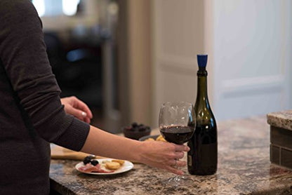 Repour Wine Saver - Wine Preserver and Stopper - Removes Harmful Oxygen from your Wine Simply and Effectively - Indigo Blue 4 Pack - color: Blue, size: 4-Pack