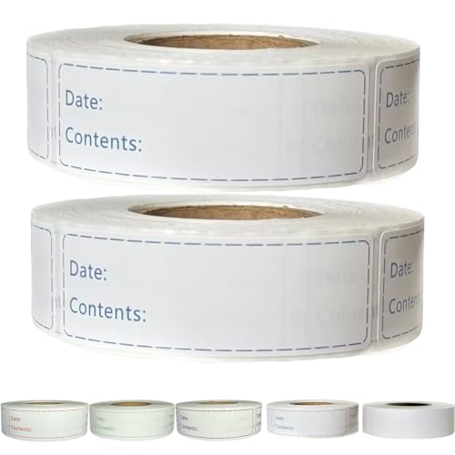1000pcs Freezer Labels,1x3 inch for Food containers,Food Labels Quick and Easy to Remove- Easy to Write on(Blue) - color: Blue-2 Rolls 1000pcs, size: 2 Rolls 1000pcs