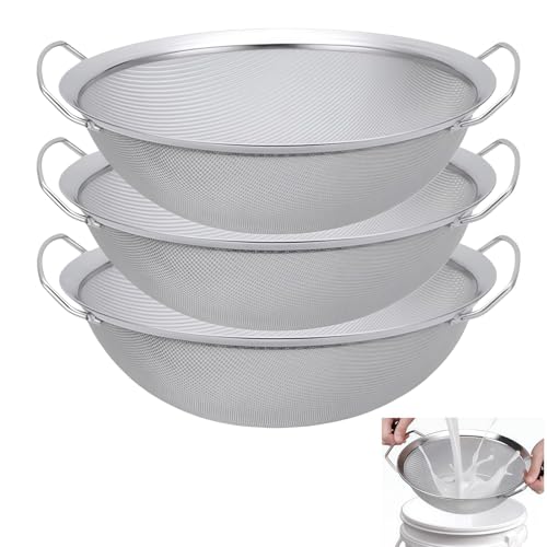 Fine Mesh Paint Strainer, 60-Mesh Stainless Steel Filter with Honeycomb Design, Compatible with 5-Gallon Buckets – Efficient Emulsion and Paint Filtration Tool （3-PK）