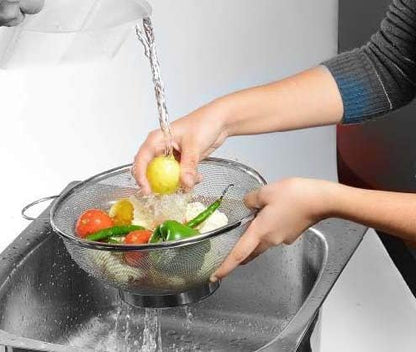 Strainer Colander Basket Premium Stainless Steel - (Size : 16 & 20 cm), Set of 2 pcs - size: Pack of 2
