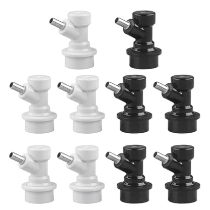 PERA Ball Lock Quick Disconnect Set (5pairs) Brand Ball Lock Gas and liquid Disconnect 1/4 Barb Cornelius Keg Ball Lock Corny Keg Parts Ball Lock Keg Fittings for Homebrew keg kegging