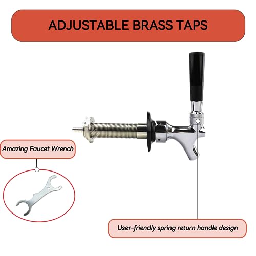 BACOENG Double Faucet Door Mount Kegerator Refrigerator Conversion Kit No Tank - size: Double