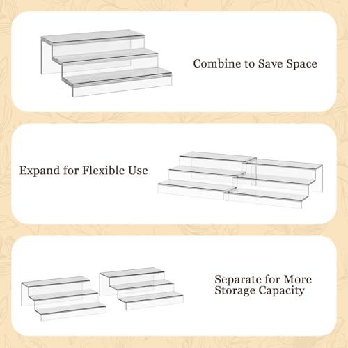 Adjustable Acrylic Can Rack Organizer for Pantry, 3 Tier Expandable Canned Storage Holder, Soda Can Dispenser Shelf Holds Up to 24 Cans, Clear Canned Display for Cabinet & Countertop (Patent Pending)