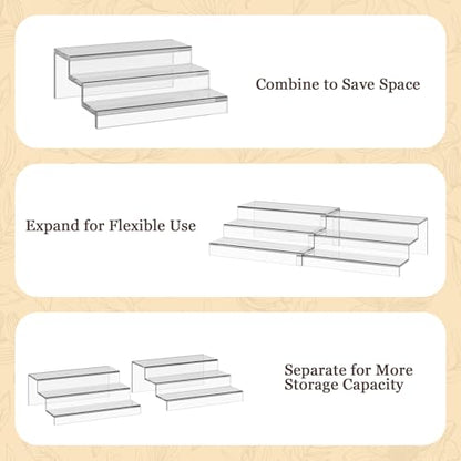 Adjustable Acrylic Can Rack Organizer for Pantry, 3 Tier Expandable Canned Storage Holder, Soda Can Dispenser Shelf Holds Up to 24 Cans, Clear Canned Display for Cabinet & Countertop (Patent Pending)