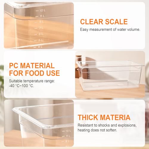 HOMENOTE Large Sous Vide Container 26 Quarts with Lid,Complete Sous Vide Accessories Kit BPA Free,Compatible with Anova and Most Sous Vide Cookers（Comes with 2 Sous Vide Racks and Insulating Sleeve） - color: Large Sous Vide Container-with 2 Rack
