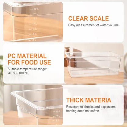 HOMENOTE Large Sous Vide Container 26 Quarts with Lid,Complete Sous Vide Accessories Kit BPA Free,Compatible with Anova and Most Sous Vide Cookers（Comes with 2 Sous Vide Racks and Insulating Sleeve） - color: Large Sous Vide Container-with 2 Rack