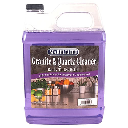 Marblelife Granite & Quartz Cleaner, Safe & Powerful Granite Countertop Cleaner, Oil & Wax Free Quartz Countertop, Effective Stone Care & Cleaning, Ready-To-Use Refill Gallon - size: 128 Fl Oz (Pack of 1)