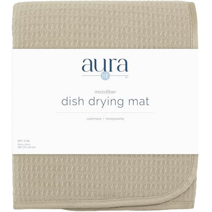 S&T INC. Dish Drying Mat XL, 18” x 24”, Absorbent Microfiber Kitchen Counter Mat, Dish Drying Pad for Dishes, Utensils, Pots and Pans, Extra Large, Pure Cashmere - size: 18" x 24"