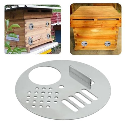 VIKKSAER Bee Hive Nuc Box Entrance Gates Round Rotatable Bee Entrance Doors Stainless Steel Beekeeping Tool (2.67''Inchx10 Pcs) - size: 2.67''x10 Pcs