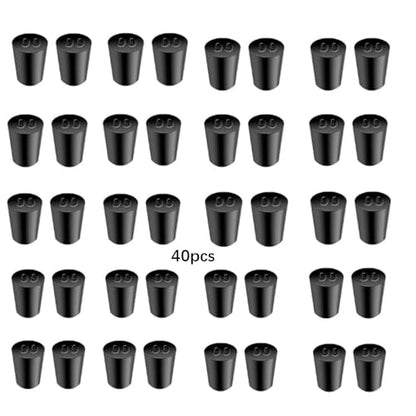 Laboratory Grade Rubber Stoppers, 40 Pieces Assorted Tapered Bungs Set, 00# Solid Black Round Rubbers Hole Plugs - size: 40pcs 00#