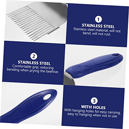 Beekeeper Honeycomb Scraper Tool Stainless Steel Uncapping Fork with Plastic Handle Efficient Honey Collection for Beekeeping Enthusiasts
