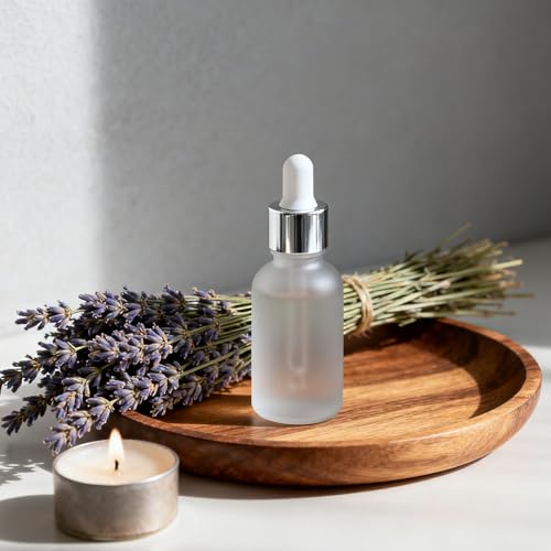 PrettyCare 24 pcs，Eye Dropper Bottle 0.5 oz（ 15 ml Frosted Glass Bottles with Silver Caps, 2 Extra Measured Pipettes, 48 Labels, 2 Funnels Empty Tincture Bottles for Essential Oils - color: 0.5oz Frosted, style: 24 Pack