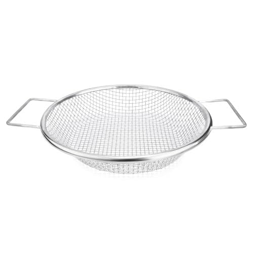 Round Soil Sifter (1/4-inch Mesh) Stainless steel with handle for 5-Gallon Bucket,Commonly Used with Soil, Sand, Gravel, and Other Media，Easy to Feel, Galvanized Without Rusting