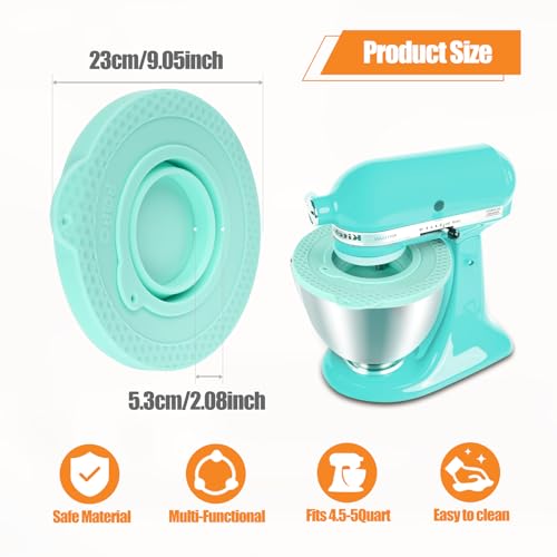 Silicone Mixers Bowl Cover Compatible with KitchenAid 4.5-5 Quart Tilt-Head Stand Mixers Bowl,with Collapsible Small Bowl(Green) - color: Green