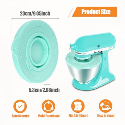 Silicone Mixers Bowl Cover Compatible with KitchenAid 4.5-5 Quart Tilt-Head Stand Mixers Bowl,with Collapsible Small Bowl(Green) - color: Green