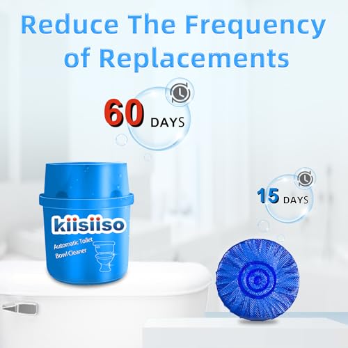 KIISIISO Toilet Bowl Cleaners-9 Bottles, Blue Toilet Bowl Cleaner Tablets in Bottles with Sustained-Release Technology, Upgraded Automatic Cleaning Solution Prevent Stain Build Up, 63.5 oz - size: 1 Count (Pack of 9)