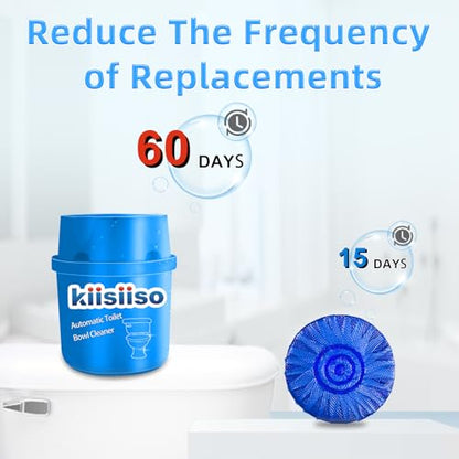KIISIISO Toilet Bowl Cleaners-9 Bottles, Blue Toilet Bowl Cleaner Tablets in Bottles with Sustained-Release Technology, Upgraded Automatic Cleaning Solution Prevent Stain Build Up, 63.5 oz - size: 1 Count (Pack of 9)