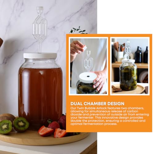 Fastrack Airlocks for Fermenting | Bubble Airlock for Wine Making and Beer Making | BPA-Free S-Shaped Airlock used for Brewing Wine, Beer, Pickles & more |Transparent Airlock Set Of 10