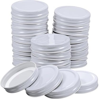 Chuangdi 30 Packs Mason Jar Lids Bulk Regular Mouth Canning Lids Leak Proof Secure Mason Storage Solid Caps (White,Steel) - color: White