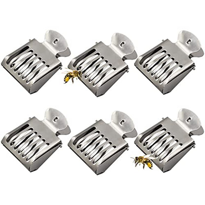 Beekeeping Bee Queen Cage Catcher Clips, Stainless Steel Beekeeper Catching Tool,Beekeeping Equipment (6 Pack)