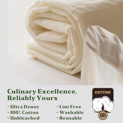 1 Yard 36x36 Inch Unbleached Cotton Cheese Cloth, Grade 100 XL CheeseCloth, Reusable for Food Straining & Cooking, Unfinished Edges Allow Custom Cutting, Premium Butter Muslin