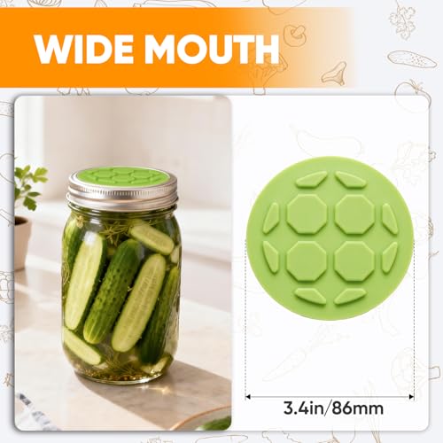 16PCS Silicone Fermentation Lids for Wide Mouth Mason Jars | One-Way Airlock Valve, Self-Burping for Sauerkraut, Sourdough Starter & Probiotics (Patented) - size: 16 PCS