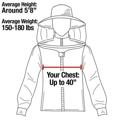 Beekeeping Jacket with Round Veil and Gloves, 100% Cotton Bee Jacket with YKK Brass Zippers - Medium - size: Medium