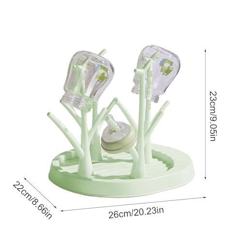 Baby Bottle Drying Rack - Countertop Baby Bottle Drying Rack | Detachable Baby Bottle Holder Storage | Tree-Shaped Bottle Dryer Rack | Space-Saving Bottle Holder for Baby Bottle, Green - color: Green