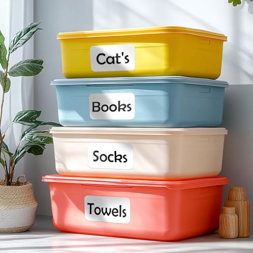 JIEHENG 100Pcs Large White Labels for Storage Bins,6x4 Inch Removable Labels,No Residue Large Labels (White) - color: White