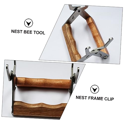 DOITOOL 1pc Spleen Lifting Clip Honeycomb Clip Beekeeping Beehive Frame Holder Bee Hive Bee Frame Lifter Clamp Beehive Frames Hive Frame Gripper Bee for Nest Bee Tool Wooden Silver