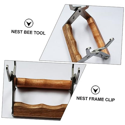 DOITOOL 1pc Spleen Lifting Clip Honeycomb Clip Beekeeping Beehive Frame Holder Bee Hive Bee Frame Lifter Clamp Beehive Frames Hive Frame Gripper Bee for Nest Bee Tool Wooden Silver