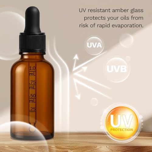 12 Pack, 1 oz Tincture Bottles with Dropper, Amber Glass Dropper Bottle Leakproof with Stainless Steel Funnel, Pipettes & Labels, 30 ml Eye Dropper Bottles For Essential Oils Serums Hair Body Oils - color: Amber