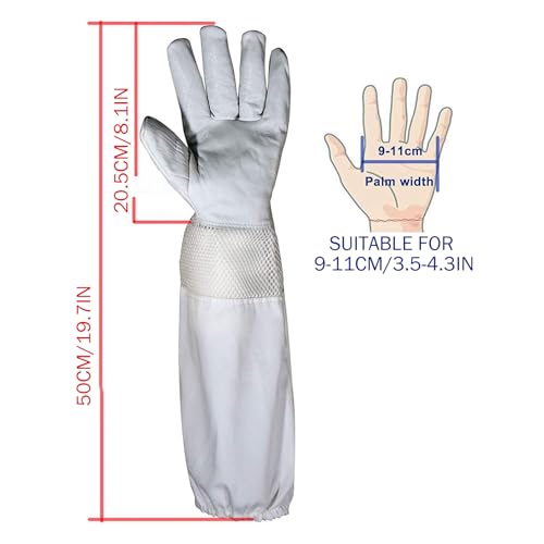 Bee Gloves, Beekeeping Gloves for Men & Women, Professional Bee with Ventilated Sleeves for Protection and Comfort