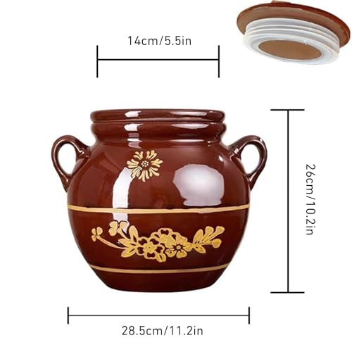 Fermentation Crock Jar Sauerkraut Ceramic Fermenting With Seal Lid(10L) - size: 10L