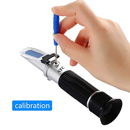 Wine Refractometer for Testing Grape Wine Brewing, Wine Making, Measuring Sugar Content in Original Grape Juice, Predicting The Wine Alcohol Degree, Dual Scale of 0-40% Brix & 0-25% vol Alcohol