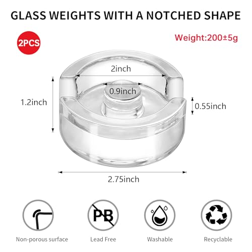 2Pcs Fermentation Glass Weights for Wide Mouth Jars - Pickle Bottles with Sealing Lids for Efficient Fermenting - Durable, Transparent Fermenting Lids and Weights for Sauerkraut (D Gap) - size: D Gap