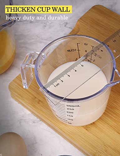 -BINGBING- Measuring Cups Set, Liquid Measuring Cups For 3 For Kitchen | BPA Free Plastic Set with Spout Multiple Measurement Scales, Cup, Ml and Oz, (Clear)
