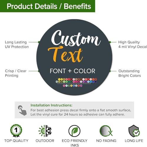 Custom Stickers for Business Logo Design Your Own Personalized Labels Shipping Sticker Decals Text Name Image Photo Customized Waterproof, UV Protected Fade & Heat Cold Resistant(Custom Text,2 Inch) - color: Custom Text, size: 2 Inch