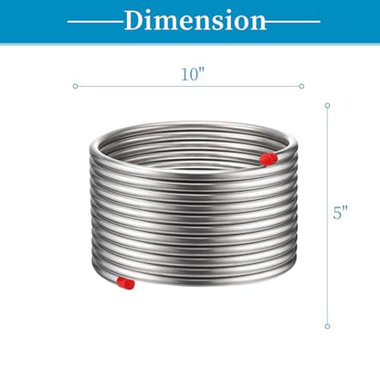Vigorous Wort Chiller, 1/2" x 25 Ft Food Grade 304 Stainless Steel Coil, Water Chiller for Ice Bath Beer Brewing Tubing Coil, Stainless Steel Immersion Chiller - size: 1/2" x 25 Ft Wort Chiller